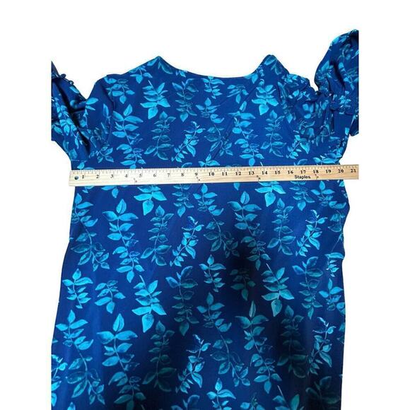 Pip & Vine Bell Sleeve Blue Floral Tunic Dress Maternity Size L - Picture 12 of 13